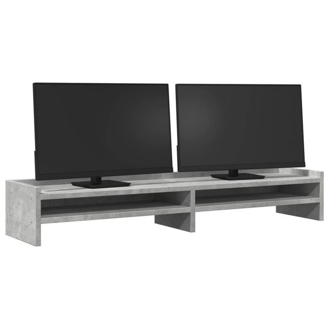 vidaXL Monitorständer Betongrau 100x24x16 cm Spanplatte Monitor-Halterung