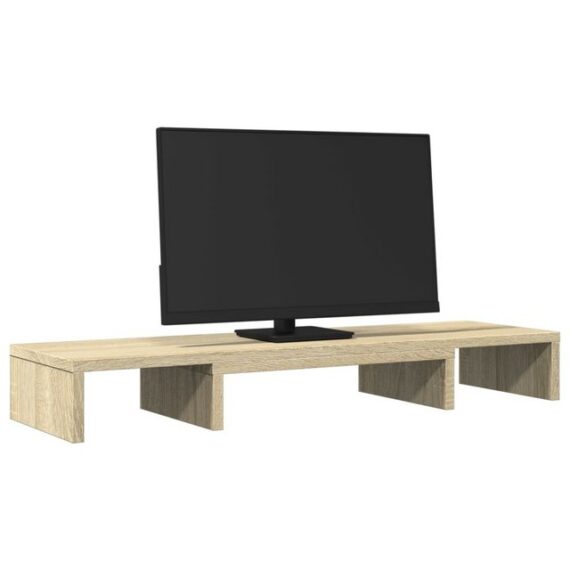 vidaXL Monitorständer Verstellbar Sonoma Eiche 80x24x10,5 cm Monitor-Halterung