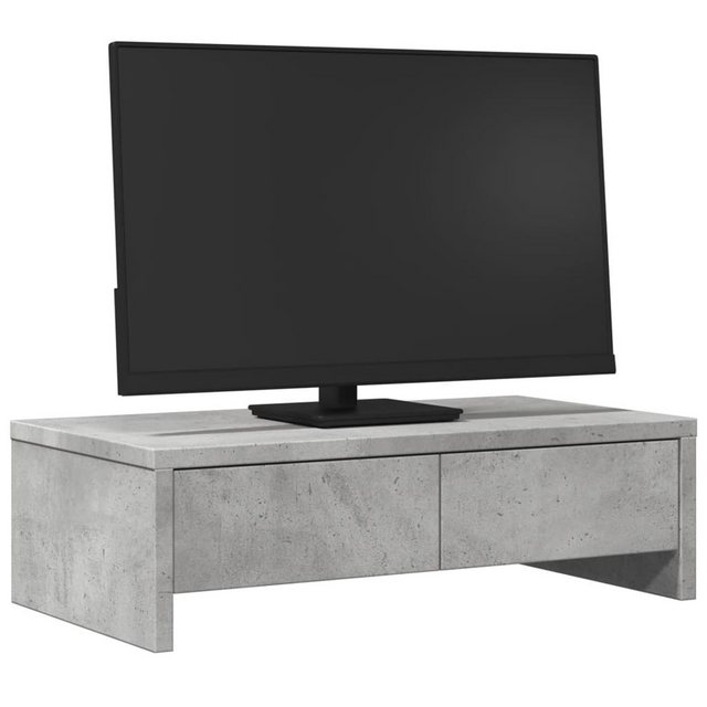 vidaXL Monitorständer mit Schubladen Betongrau 50x27x15 cm Monitor-Halterung