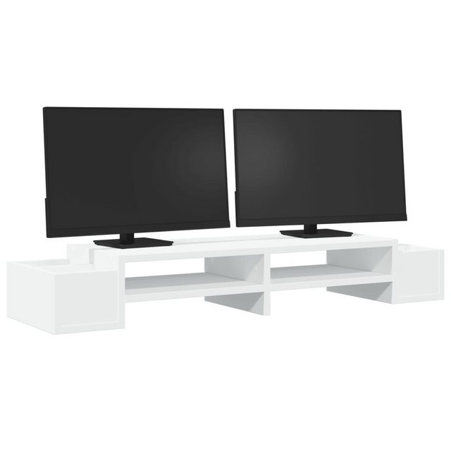 vidaXL Monitorständer mit Stauraum Weiß 100x27x15 cm Spanplatte Monitor-Halterung