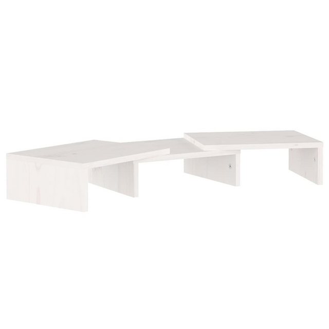 vidaXL TV-Schrank Monitorständer Weiß 60x24x10,5 cm Massivholz Kiefer Display Schreibtis