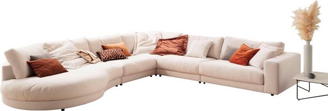 3C Candy Ecksofa Enisa II, bequem und komfortabel, Mega Familiensofa, L-Form, incl. 3 Flatterkissen, wahlweise mit Flecken-Schutz-Bezug Easy care