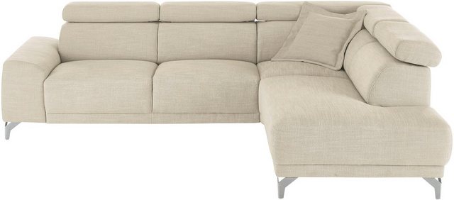 3C Candy Ecksofa Greve Sofa immer mit manuelle Kopfteilverstellungen, modern, elegant, wahlweise motorischer Sitzvorzug, bequem und zeitlos, L-Form