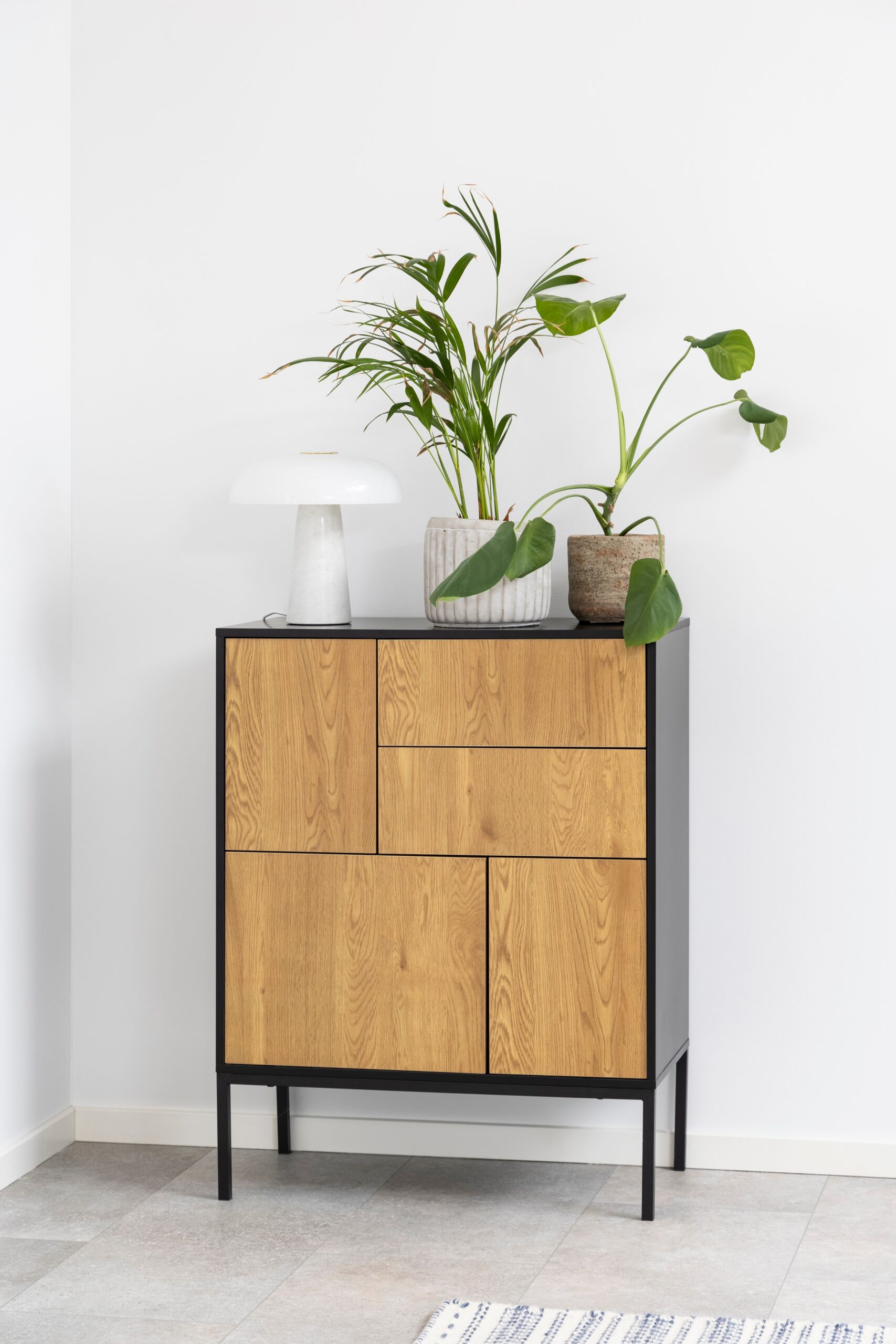 ACTONA GROUP Sideboard, (1), mit Wildeiche-Nachbildung, 3 Türen und 2 Schubladen, Breite 80 cm