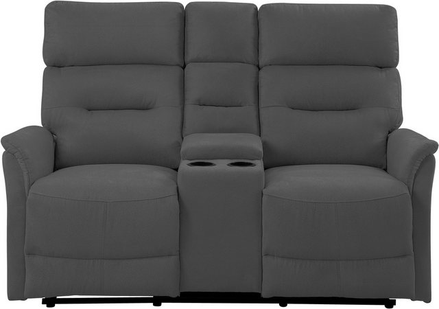 ATLANTIC home collection 2-Sitzer FALK 2-Sitzer Recliner, Zwei Relaxfunktionen, Mittelkosole mit Stauraum und Getränkehalter