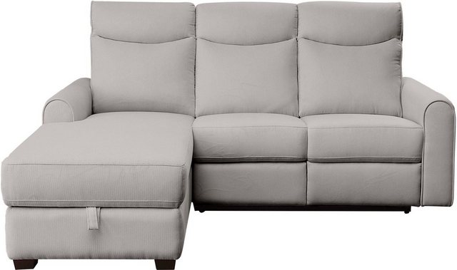 ATLANTIC home collection Ecksofa Gero L-Form, mit Relaxfunktion und Stauraum, mit Cord-Bezug