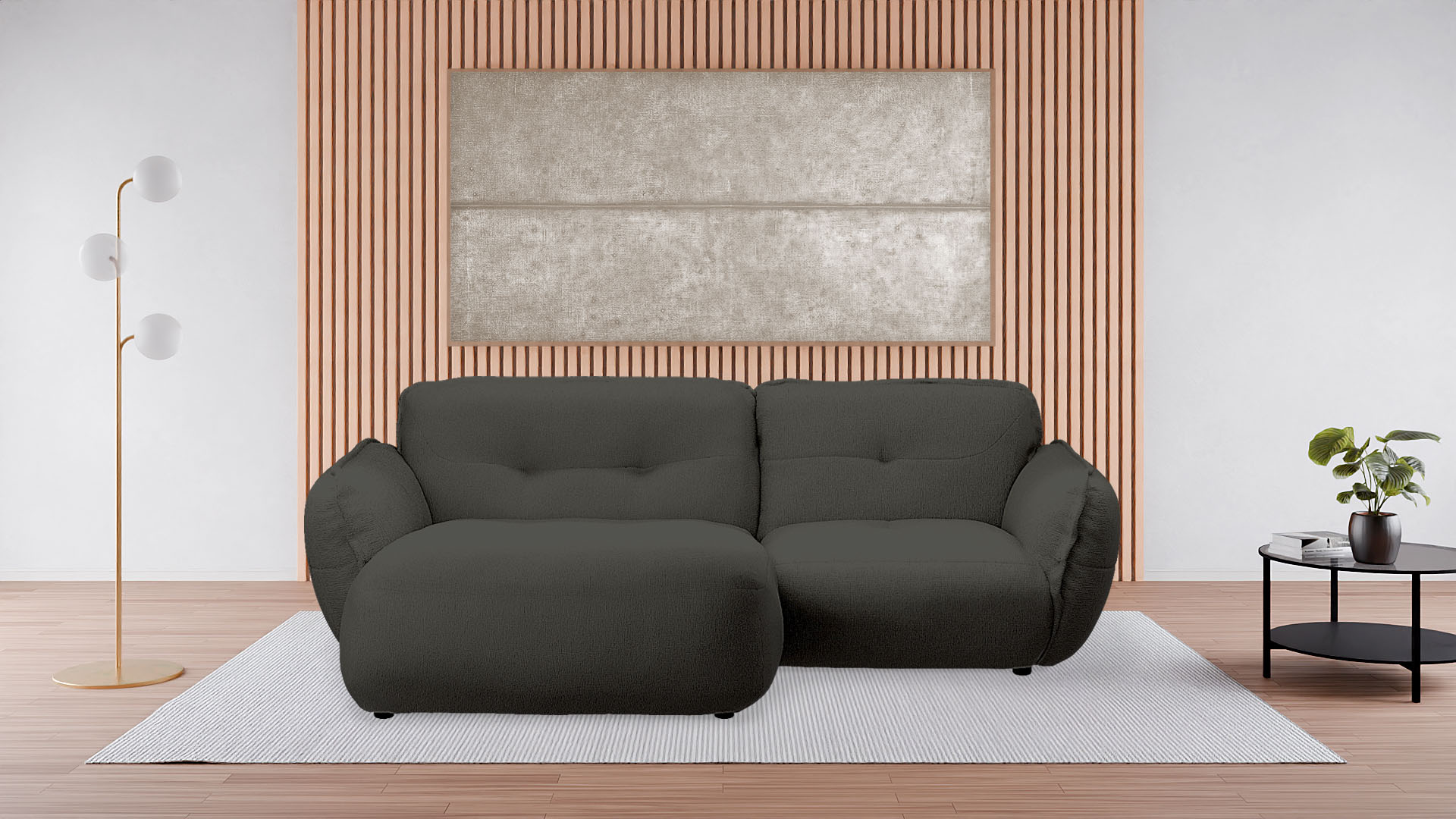 BETYPE Ecksofa "Be Fluffy", Softes Sitzgefühl, moderne Kedernaht, hochwertiger Bezug