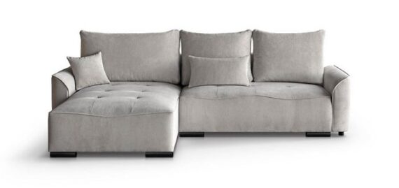 Beautysofa Ecksofa Satin L, mit universelle Ottomane, Schlafecke mit Schlaffunktion und Bettkasten