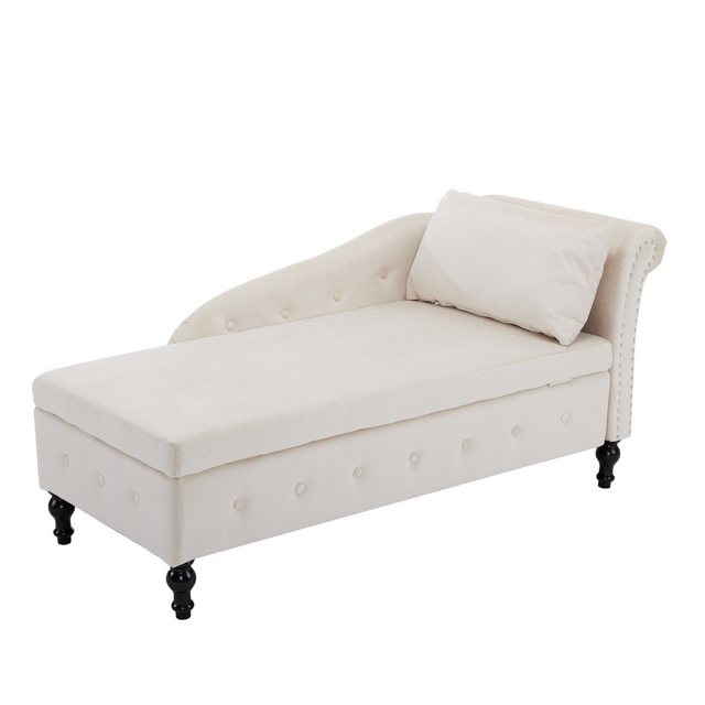 BlingBin Chaiselongue Sofa Loungesessel, 1 Teile, Nagelkopfbesatz und Knopfheftung, Schlafzimmer und Büro