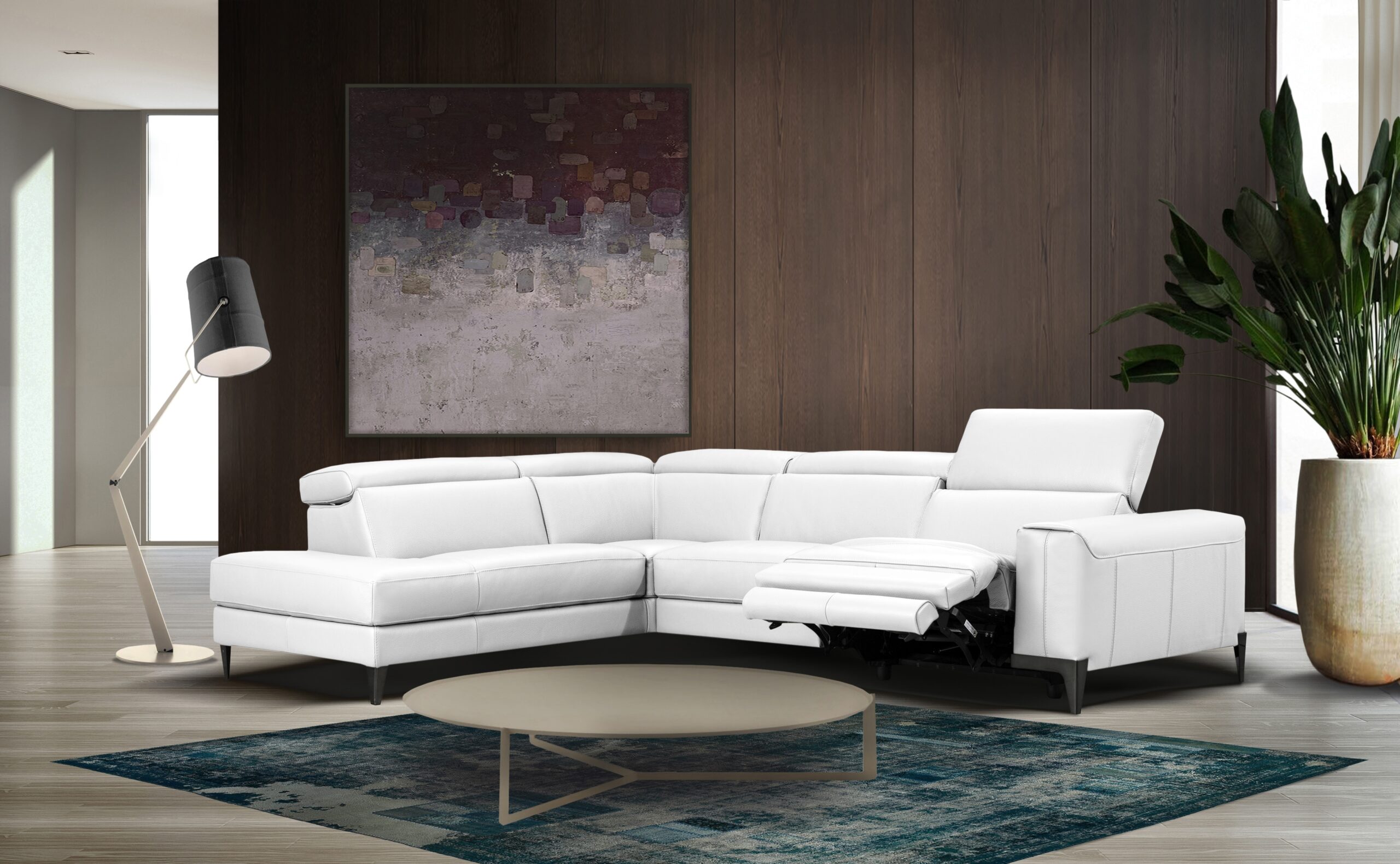 CALIA ITALIA Ecksofa „Benja, Designsofa mit erstklassigen Komfortfunktionen zum Wohlfühlen“, in Leder, mit elektrischer Relaxfunktion