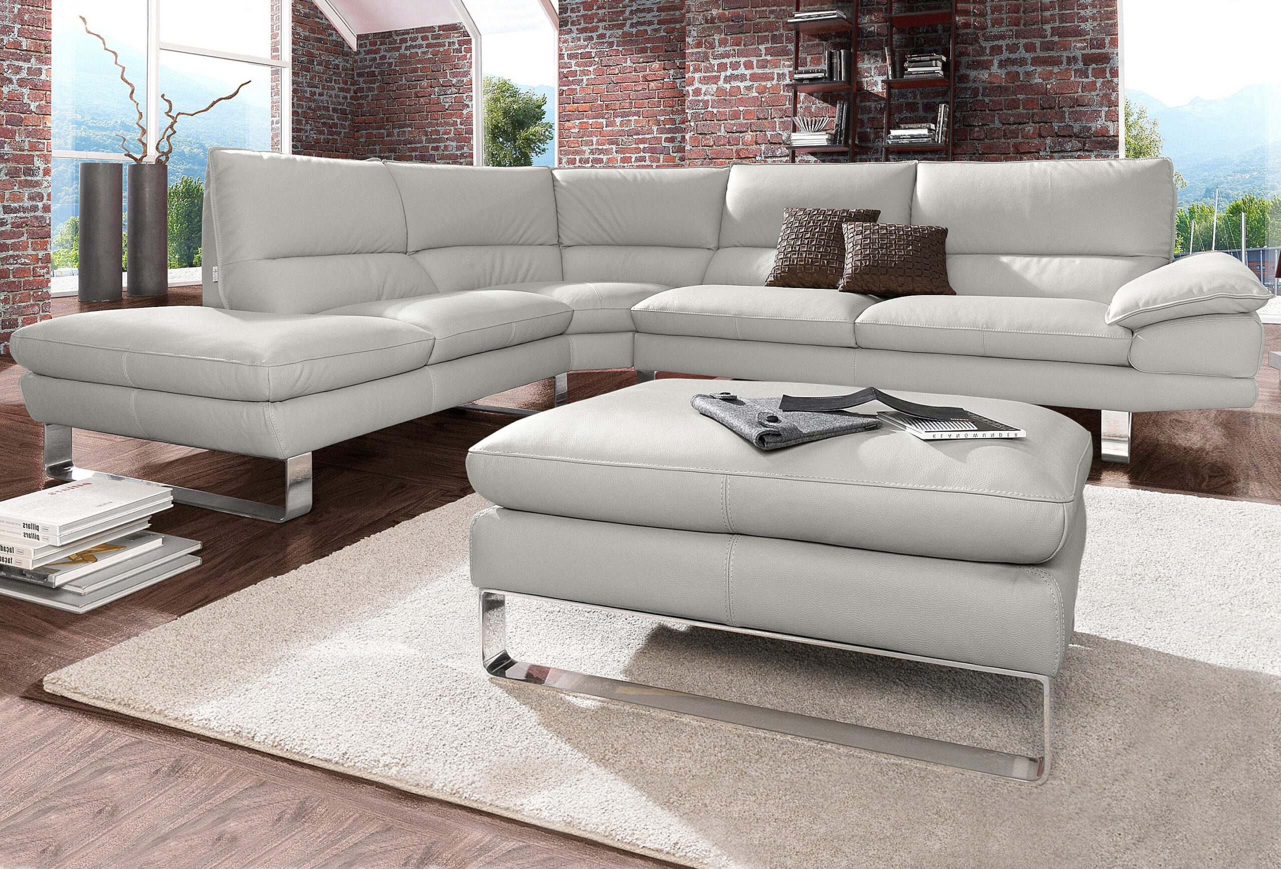 CALIA ITALIA Ecksofa „Dave, italienisches Designsofa mit erstklassigem Sitzkomfort, L-Form“, mit tollen Lederbezügen