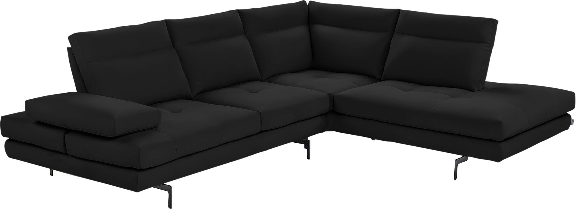 CALIA ITALIA Ecksofa "Toby Wing, L-Form, Designsofa mit sensationellem Sitzkomfort", Sitztiefenverstellung, funktionale Ecke, Füße in schwarz matt