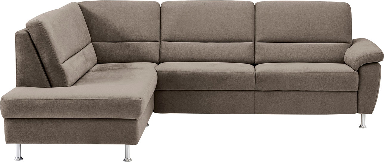 CALIZZA INTERIORS Ecksofa „Onyx L-Form“, Ottomane links oder rechts, wahlweise mit Bettfunktion, Breite 257 cm