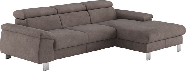 COTTA Ecksofa Komaris L-Form, mit Kopfteilverstellung, wahlweise Bettfunktion,Stauraum & Beleuchtung