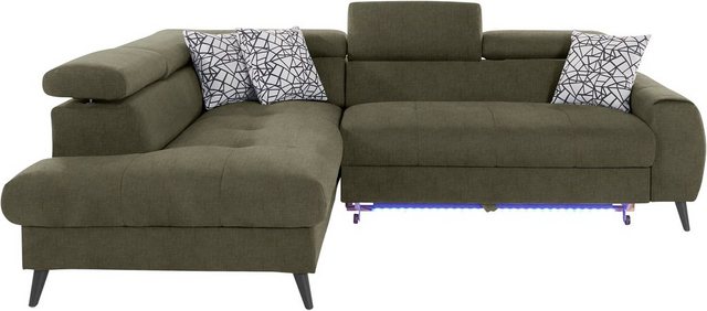 COTTA Ecksofa Mia L-Form, 3-tlg.-Kissen-Set, Ottomane, wahlweise mit oder ohne RGB-Beleuchtung