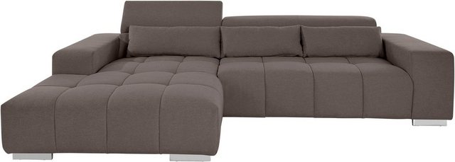 COTTA Ecksofa Orion L-Form, mit Recamiere, inkl. verstellbaren Kopfstützen und 3 Kissen