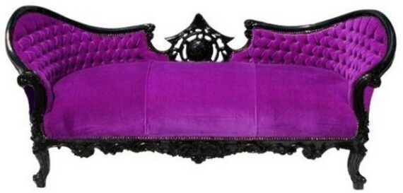 Casa Padrino Sofa Barock Sofa Vampire Lila / Schwarz- Limited Edition - Lounge Couch