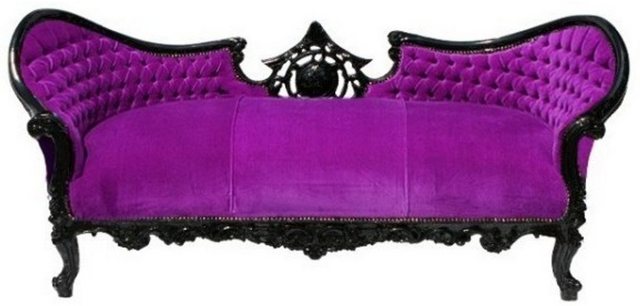 Casa Padrino Sofa Barock Sofa Vampire Lila / Schwarz- Limited Edition – Lounge Couch