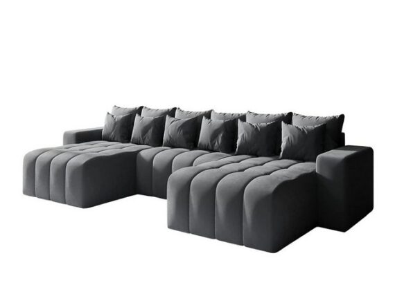 DB-Möbel Ecksofa BATTUMI-U - Eckcouch mit Schlaffunktion, 370 cm breit. 370 cm breit.