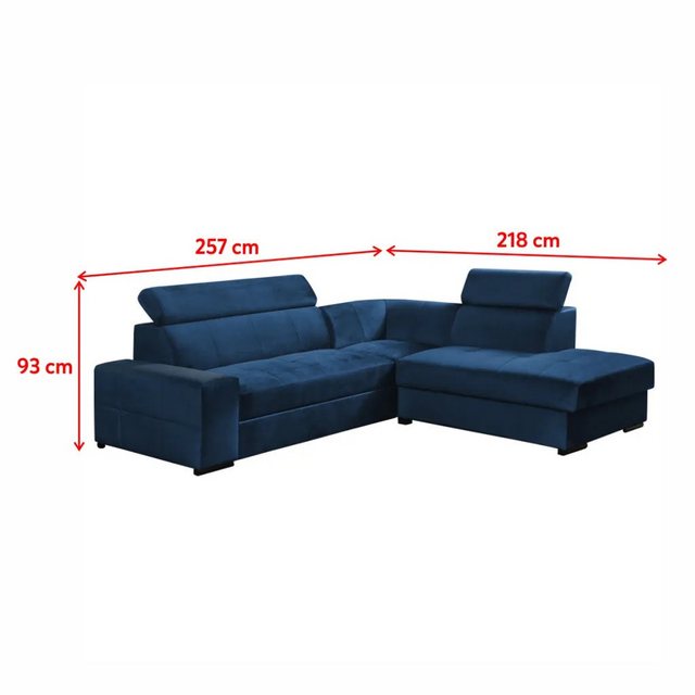 DB-Möbel Ecksofa „CLOUD“ Wohnlandschaft mit wasserbeständigem Schlaffunktion.