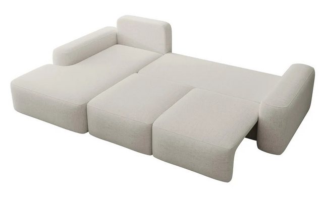 DB-Möbel Ecksofa „Caracas“mit Schlaffunktion, wasserabweisendem Chenille-Bezug