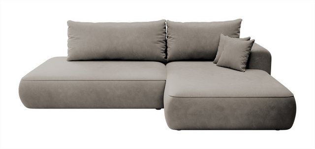 DB-Möbel Ecksofa „Fagio“ mit Schlaffunktion, two types of fabric :Magic Velvet,Melody, Schlaffunktion,Bettkasten,Liegefläche: 130 x 215 cm