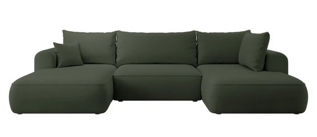 DB-Möbel Wohnlandschaft „GRAND“ U-Form-Sofa mit Schlaffunktion, Bettkasten, Ottomane.