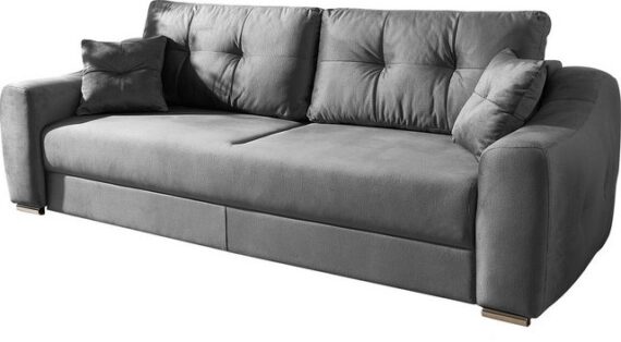 DELIFE Schlafsofa Narin, 240x100 cm Velour Graphit Schlafsofa