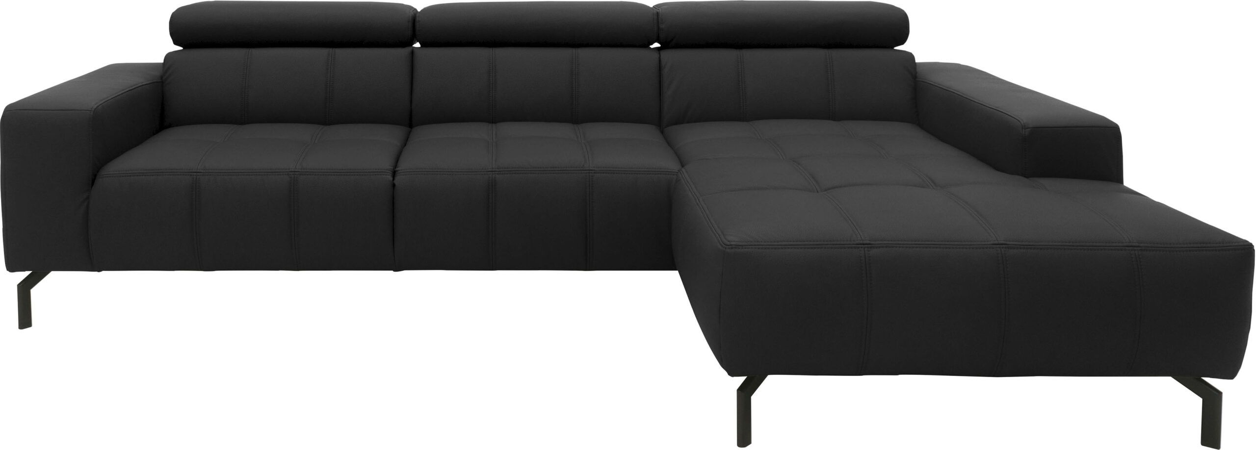 DOMO collection Ecksofa "Cunelli L-Form", wahlweise inklusive 6-fach verstellbarer Kopfteilverstellung