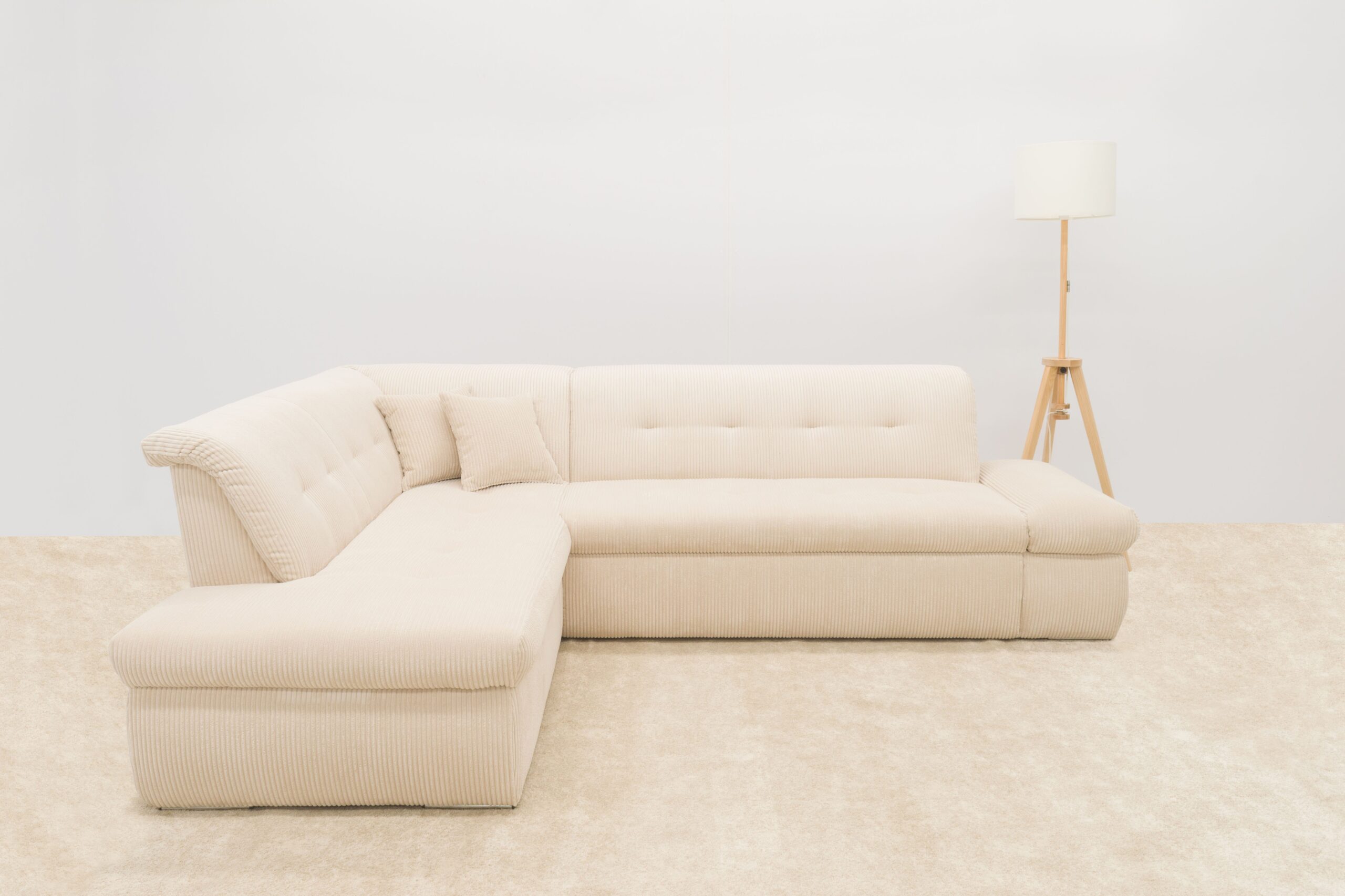 DOMO collection Ecksofa „Moric L-Form“, wahlweise mit Bettfunktion und Armlehnenverstellung, auch in Cord