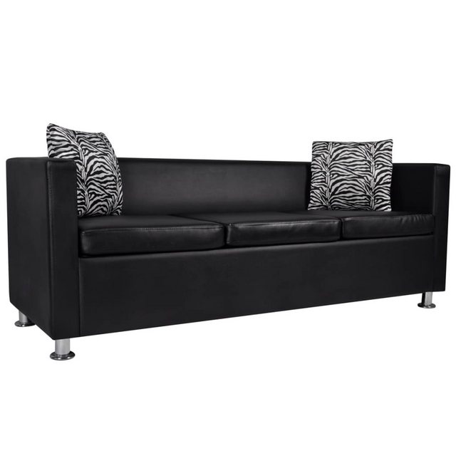 DOTMALL 3-Sitzer Sofa 3-Sitzer Kunstleder Schwarz