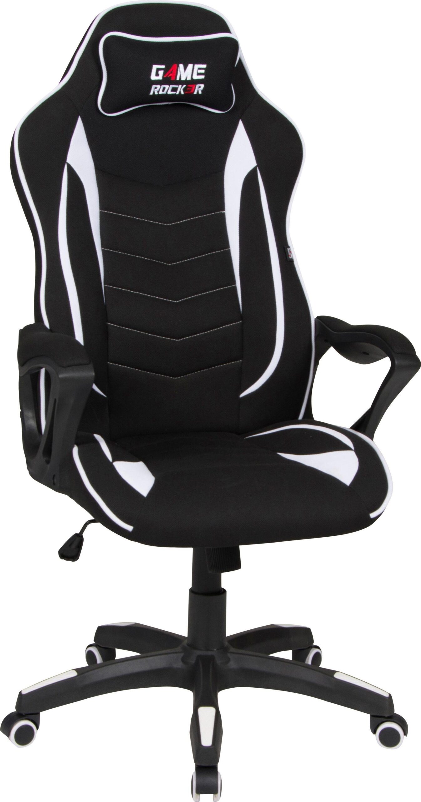 Duo Collection Gaming-Stuhl „Game-Rocker R-10“, Stoffbezug-Netzstoff, komfortabler Bürostuhl mit Nackenkissen & Drehfunktion