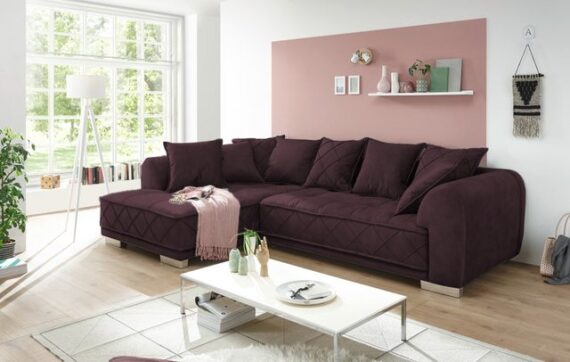 ED EXCITING DESIGN Ecksofa Sentina, mit Rückenkissen, Ottomane links oder rechts montierbar, frei im Raum