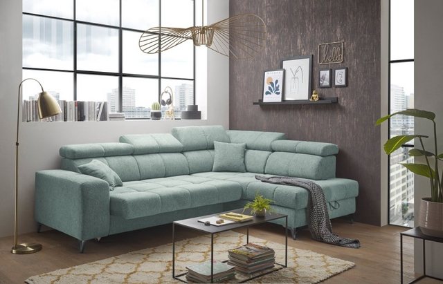 ED EXCITING DESIGN Ecksofa Sydney, mit elektrischer Sitzverbreitung oder Schlaffunktion