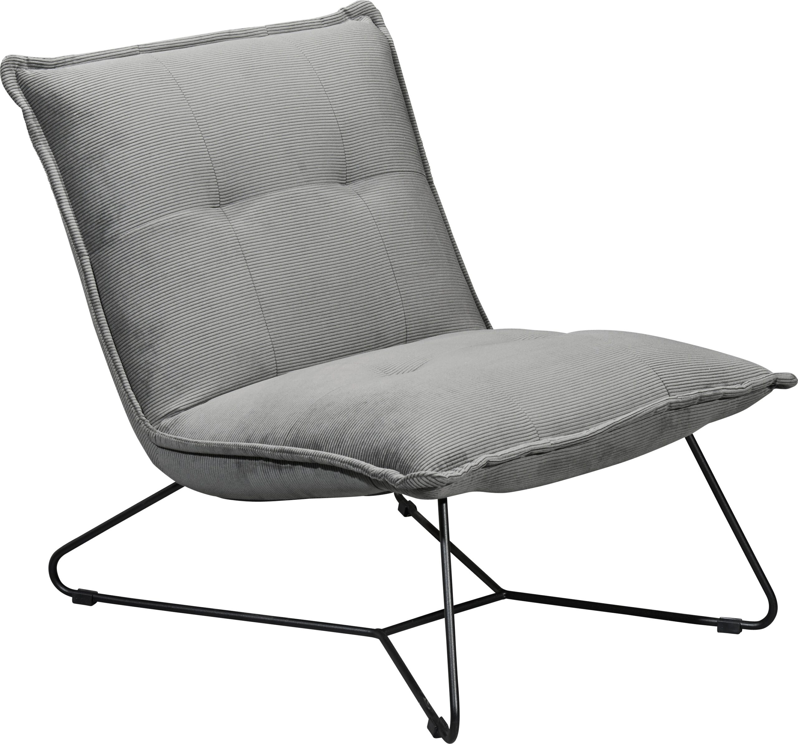 ED EXCITING DESIGN Sessel „Vico“, mit Design-Gestell aus schwarzem Metall, in Cord