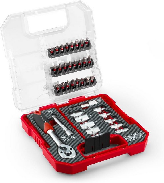 Einhell Bit-Set, L-CASE 37-tlg. Bit- und Ratschen-Set (25-mm-Bits, Ratsche, Sch