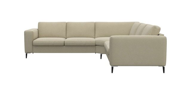 FLEXLUX Ecksofa Fiore, L-Form, bequem und komfortabel durch hochwertigem Sitzaufbau, schmale Armlehnen, Kaltschaum, Füße Alu+schwarz