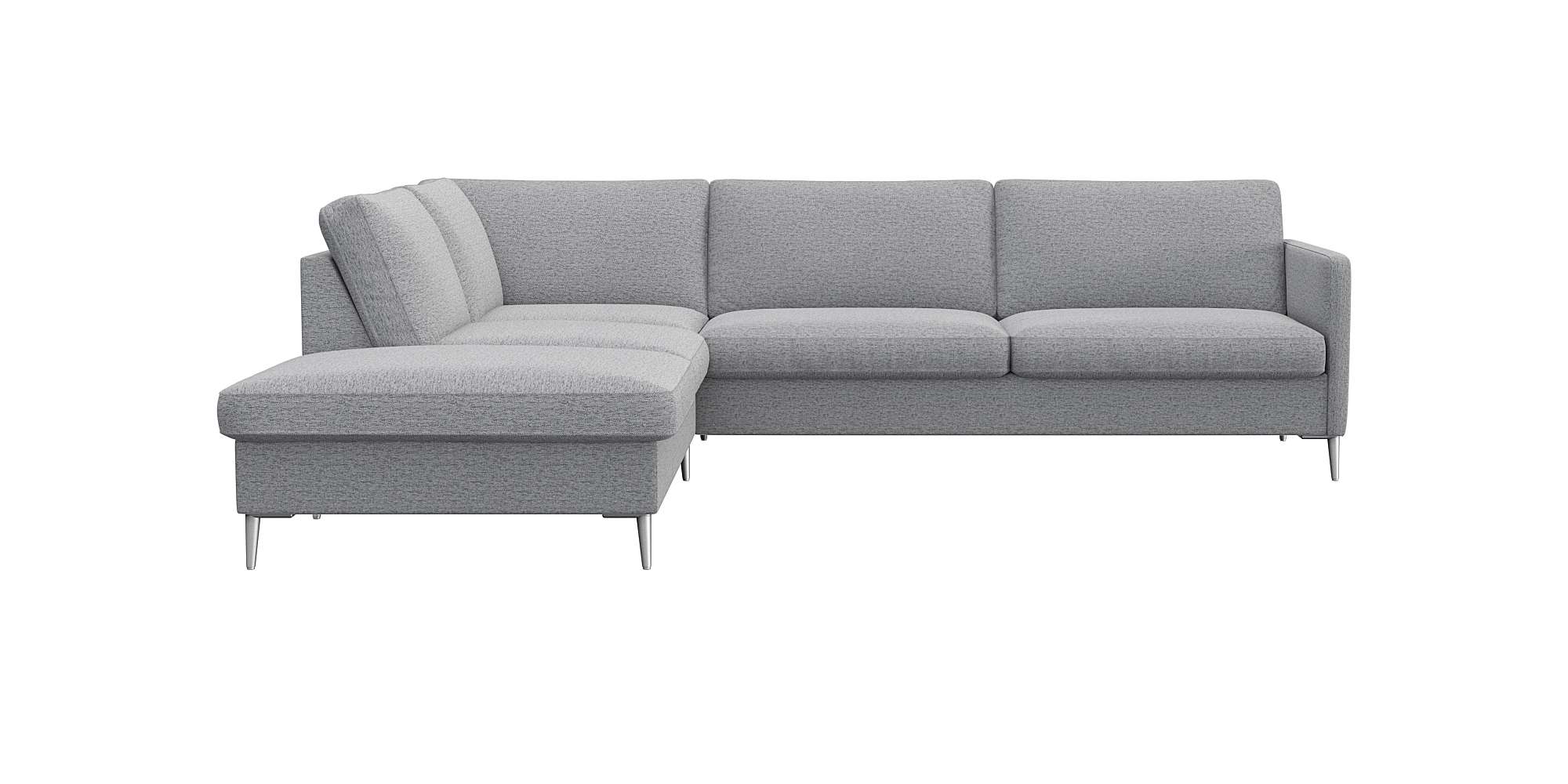 FLEXLUX Ecksofa „Fiore, L-Form“, schmale Armlehnen, Kaltschaum, Füße Alu