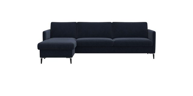 FLEXLUX Ecksofa Fiore, L-Form, schmale Armlehnen, Kaltschaum, Füße Alu+schwarz