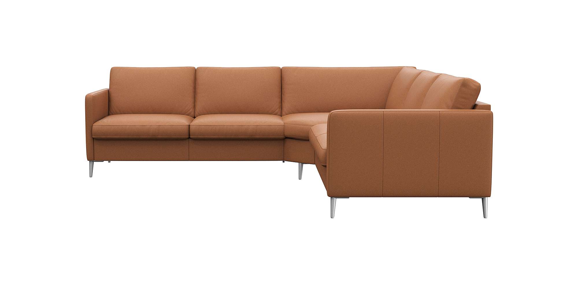 FLEXLUX Ecksofa „Fiore, gleichschenklig, bequem durch hochwertigem Sitzaufbau“, schmale Armlehnen, super Sitzkomfort durch Kaltschaum, Füße Alu