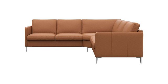 FLEXLUX Ecksofa Fiore, gleichschenklig, bequem durch hochwertigem Sitzaufbau, schmale Armlehnen, super Sitzkomfort durch Kaltschaum, Füße Alu