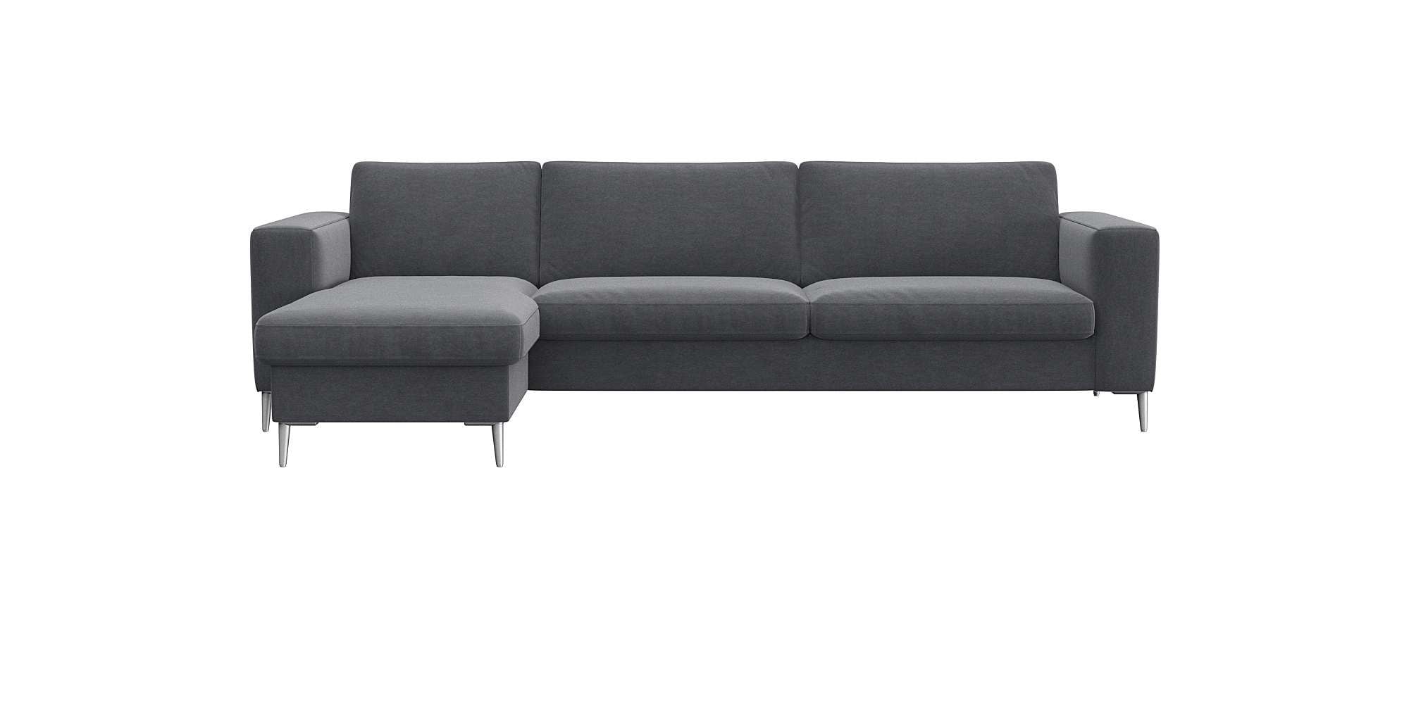 FLEXLUX Ecksofa „Fiore, super Sitzkomfort durch Kaltschaum im Sitz, L-Form“, breite Armlehnen, Kaltschaum, Füße Alu