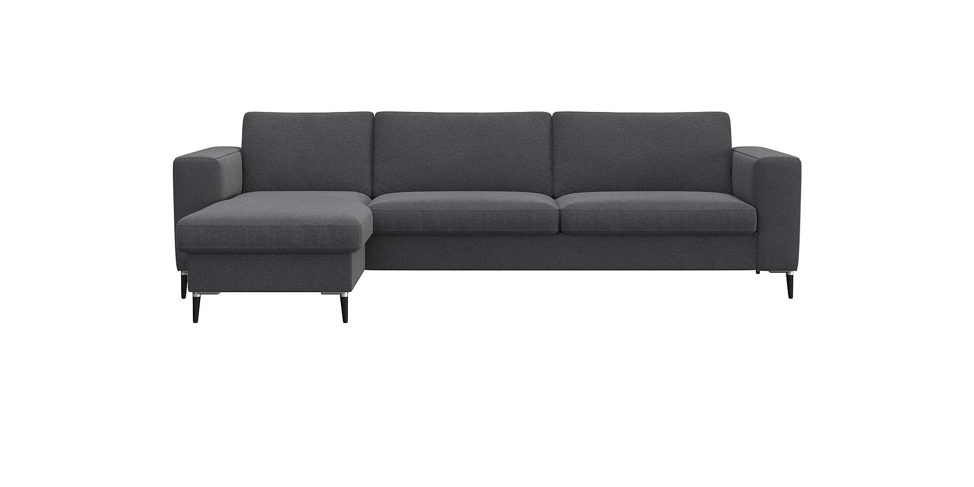 FLEXLUX Ecksofa „Fiore, super Sitzkomfort durch Kaltschaum im Sitz, L-Form“, breite Armlehnen, Kaltschaum, Füße Alu+schwarz