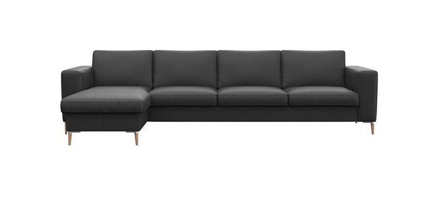 FLEXLUX Ecksofa Fiore, super bequem durch hochwertigen Sitzaufbau mit Kaltschaum, breite Armlehnen, Füße Alu+ Eiche, L-Form