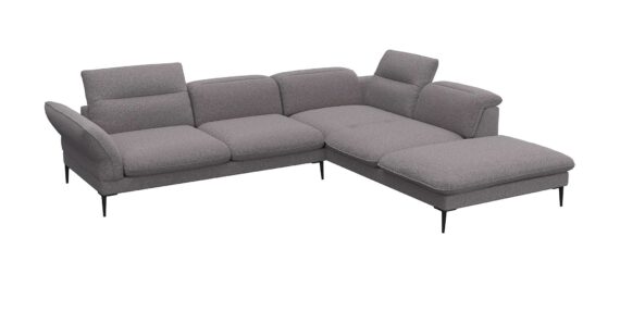 FLEXLUX Ecksofa "Salino, Funktionssofa mit Ottomane, Relaxsofa, Ecksofa", Sofa mit Arm- und Kopfteil-Verstellungen, Kaltschaum & Stahl-Wellen