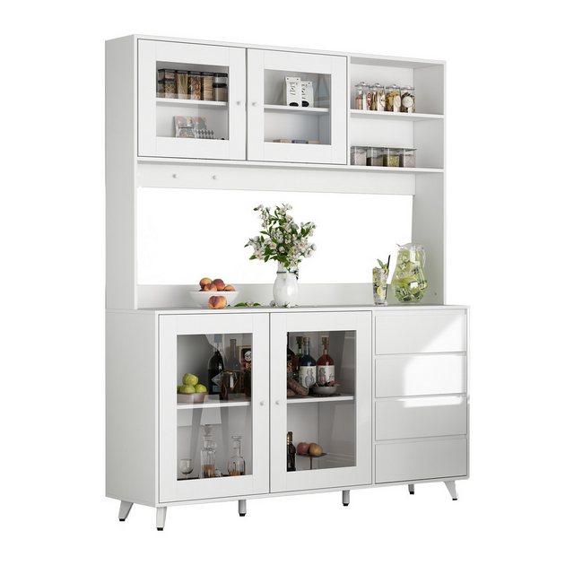 FUFU&GAGA Buffet Küchenschrank mit 4 Türen und 4 Schubladen B 160cm,H 190 cm