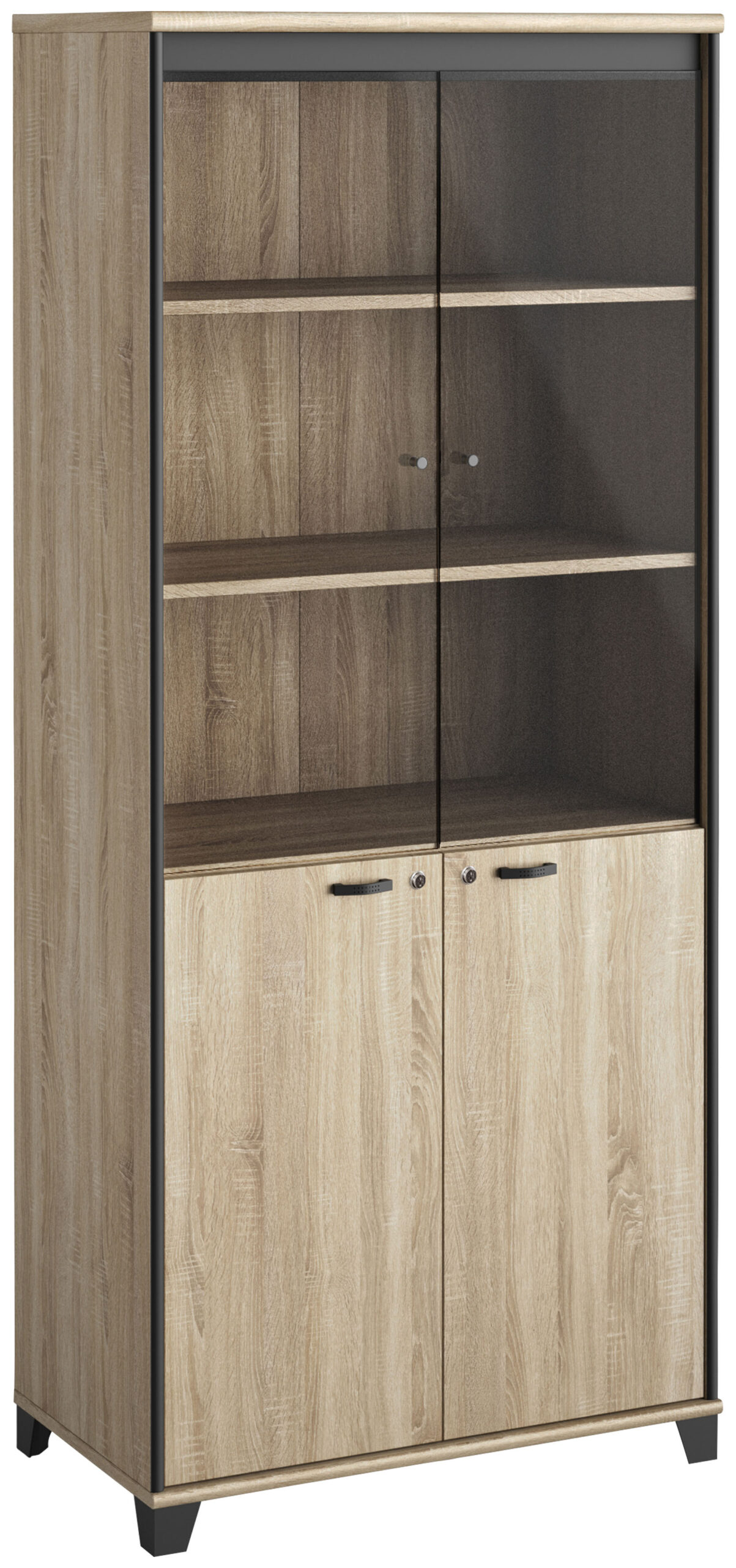 Gami Aktenschrank „MAMBO“, 2 Holztüren, 2 Glastüren