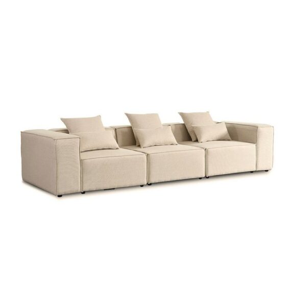 HOME DELUXE Sofa Modulares Sofa FINO - M 327 x 70 x 120 cm, abgeschrägte Rückenlehnen & Seitenfächer, Couch, Ecksofa Wohnlandschaft