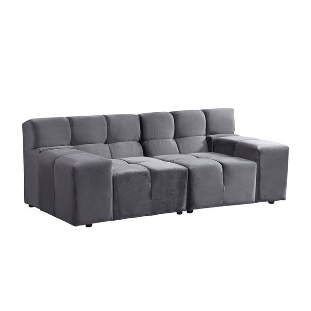 HOME DELUXE Sofa Modulares Sofa ORLENA – Größenauswahl, Ecksofa, Samtstoff, Samtsofa, Modulsofa