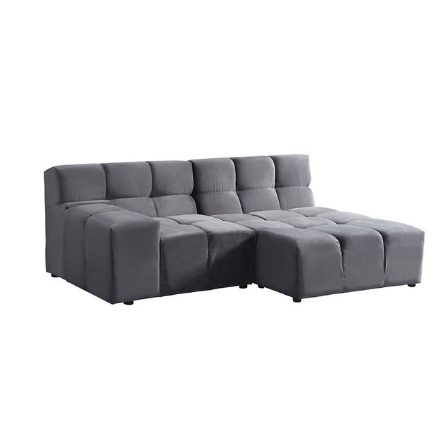 HOME DELUXE Sofa Modulares Sofa ORLENA – L, Rechts Anthrazit, Ecksofa, Samtstoff, Samtsofa, Modulsofa